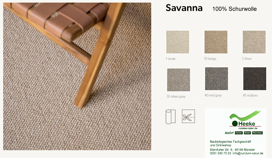 Savanna 100% Schurwolle Creatuft Rundum Natur Heeke