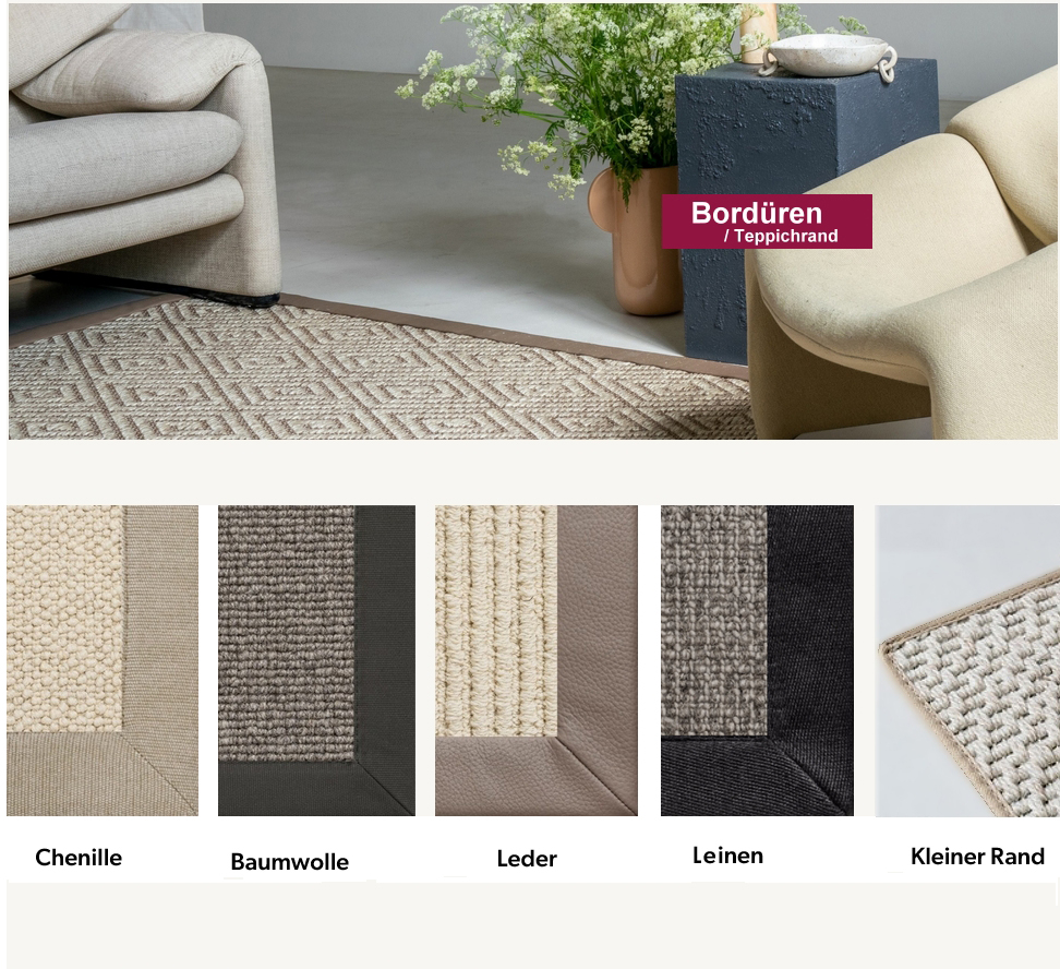 Sisal Läufer Bordüren