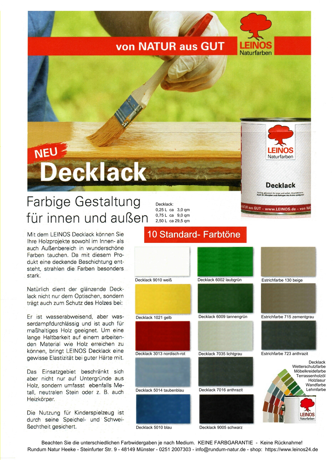 Decklack Leinos Naturfarben