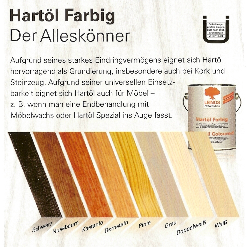 natürliche farbige ölimprägnierung mit hartöl farbig