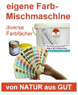 eigene Farbmischmaschine. Leinos Naturfarben ökologische natürliche Wandfarben auch in farbig