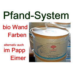 bio Wandfarbe ökologisch im Pappbehälter und Pfandsystem