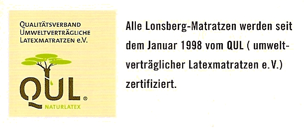 QUL umweltverträgliche Latexmatratzen Lonsberg